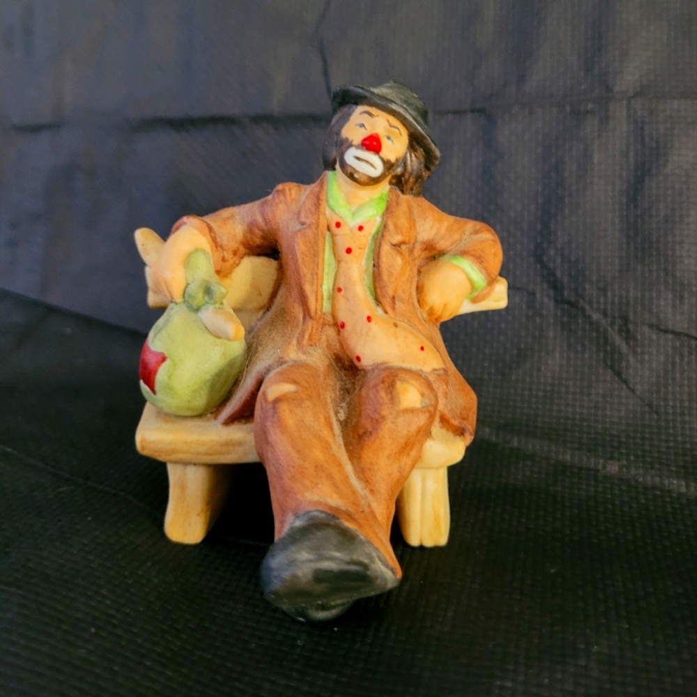 Emmett Kelly Miniature Clown on Bench